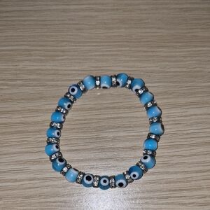Blue Evil Eye Beaded Bracelet
